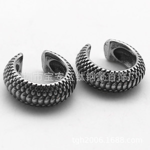 yunnique Retro Dragon Pattern Titanium Steel <b>Cuff</b> <b>Earrings</b> For Men And Women Gift Jewelry - Product Image 3