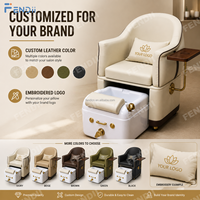 Fauteuil de pédicure moderne pour salon de manucure, couleur personnalisée, avec bassin de spa pour les pieds, lumière LED et pulvérisation chaude et froide