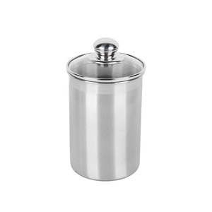 Thủy tinh nắp kín container 4-mảnh thép không gỉ thực phẩm Jar lưu trữ Canister thiết lập cho trà cà phê đường bột - Product Image 2