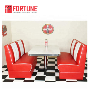 Americano <span class=keywords><strong>diner</strong></span> stand in pelle ristorante booth retro ristorante mobili - Product Image 6