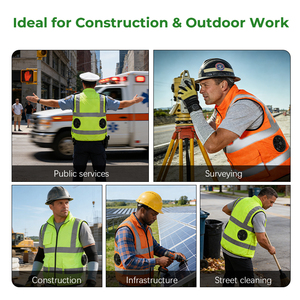 Chaleco de Seguridad con Ventilador Refrigerante para Trabajadores de la Construcción, Chaleco de Trabajo con Aire Acondicionado USB, Doble Ventilador, Ropa de Trabajo Refrigerante para Verano - Product Image 5