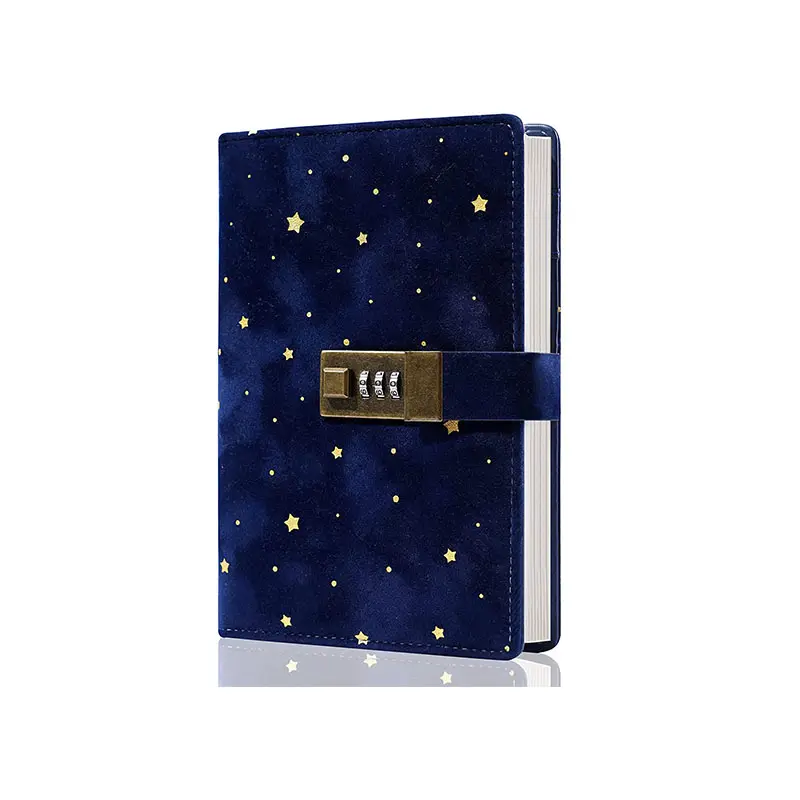 2023 penawaran menarik sampul korduroi buku harian pribadi buku catatan rahasia dengan kunci kombinasi jurnal untuk wanita dewasa A5 kustom