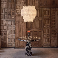 Lustre en cristal de sélénite de style américain, lampe suspendue moderne de luxe sur mesure pour salon, hall d'entrée, luminaire