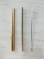 Ensemble de couverts de voyage en bambou réutilisables couteau pailles cuillère fourchette baguettes en bambou