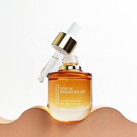 Botol kaca kemasan minyak kosmetik wajah 20Ml 30Ml 50Ml botol tetes kaca minyak esensial bulat emas bening