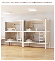 Lit superposé métallique pour auberge de jeunesse, lit double pour gîte, capsule spatiale, lit de dortoir étudiant moderne épaissi et renforcé