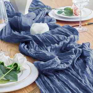 Chiffon de gaze bleu 13 pieds, décoration rustique de printemps et de Pâques, chemin de table en gaze lavande pour douche nuptiale - Product Image 1