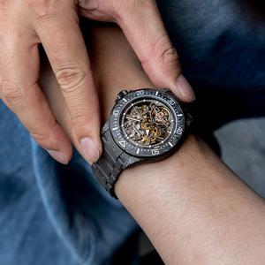 Orologi Meccanici Automatici da Uomo di Lusso, Edizione Limitata, con Cassa Rotonda in Fibra di Carbonio Forgiato, Quadrante <span class=keywords><strong>Nero</strong></span> e Lancette Luminose per Business - Product Image 3