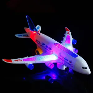 Wholesale rotating aircraft universal light music airplane toys plane model planes electric Electric Airplane Toy