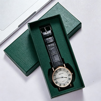Boîte à montre de luxe personnalisée avec couvercle rabattable, logo imprimé sur mesure, boîte cadeau en papier de qualité supérieure, emballage durable avec rabat pour l'emballage de montres en cadeau