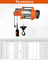 Treuil électrique portable INTL TB-1, câble en acier, alliage d'aluminium, capacité de levage 200kg-500kg, 12m