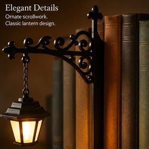 Lámpara de biblioteca en miniatura, lámpara colgante para estantería, luz nocturna LED cálida, iluminación decorativa vintage de madera para estantería - Product Image 6