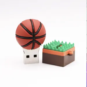 Özelleştirilmiş tasarım PVC spor futbol şekli 4GB 8GB USB gadget Pendrive, basketbol şekli Usb bellek disk, tenis topu usb sopa
