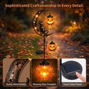 Luz Solar Decorativa para Jardín con Forma de Gato Negro, Calabaza y Luna para Halloween, Resistente al Agua y con Energía Solar - Product Image 4