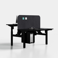 Bureau debout de 140 cm à double moteur réglable en hauteur électrique Design moderne Support pour casque d'écoute en bois Bureau de bureau