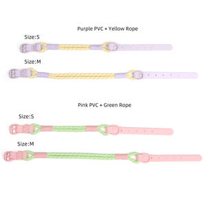 PVC kustom kerah Anjing mode tahan air produsen baru 2024 kerah timbal Set hewan peliharaan nilon Neoprene anyaman tidak licin kerah - Product Image 4