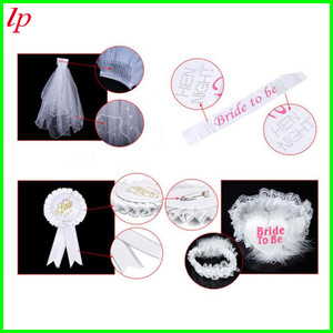 Ensemble de voile de mariée avec ceinture, broche et attaches pour les jambes, cadeau de mariage blanc LPP4034 - Product Image 2