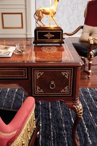 Meja Kantor Eksekutif Antik Ruang Belajar Rumah Elegan dengan Laci - Product Image 3