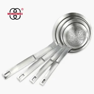 MINGWEI Saringan Dapur Panjang Menangani Sendok Set Panci Panas Saringan 304 Saringan Stainless Steel