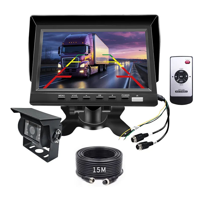 Nieuw Binnen 7Inch Auto Monitor Achteruitkijkcamera Achteruitrijcamera Camera Kit Voor Vrachtwagen En Verscheidenheid Groot Voertuig