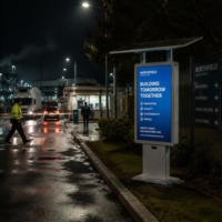 Su Geçirmez IP65 32" Güneş Enerjili Açık Hava 4K Animasyonlu Tabela, Islak Gece Sokaklarında Kullanıma Uygun Şebeke Dışı Billboard Buğu Önleyici Akıllı Ekran
