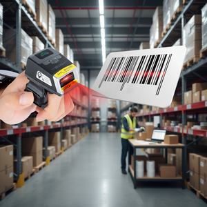 Escáner <span class=keywords><strong>de</strong></span> Código <span class=keywords><strong>de</strong></span> Barras <span class=keywords><strong>de</strong></span> Anillo 2D EF02, <span class=keywords><strong>Lector</strong></span> <span class=keywords><strong>de</strong></span> Dedos Bluetooth HID, Motor Zebra 4107 con NFC, Compatible con Teléfonos Android e iOS, PDA - Product Image 1