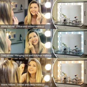 Beyaz ışıklar ayna çekmeceleri şarj istasyonu ile büyük Modern Vanity masa Vanity makyaj masası - Product Image 5
