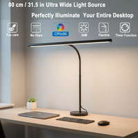 Lampe de bureau LED moderne à col de cygne en aluminium, haute efficacité, avec capteur et contrôle tactile, protection oculaire, température de couleur 2700K-5700K