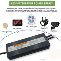 Alimentation LED 150W IP67 étanche, transformateur 90-250V AC vers DC 24V/DC 12V 12,5A/6,25A avec prise pour éclairage extérieur