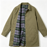 Veste coupe-vent streetwear personnalisée pour homme, trench-coat en coton, col rabattu, couleur unie, doublée, manteau d'automne