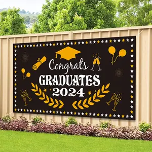 2024 mới tốt nghiệp mùa biểu ngữ tiệc sinh nhật nền vải trang trí