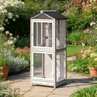 Nouvelle Cage à Oiseaux en Bois Grande Taille, Volière Imperméable pour Cailles, Pigeons, Perruches, Canaris, Parakeets – Zone de Jeu et Maison pour Oiseaux
