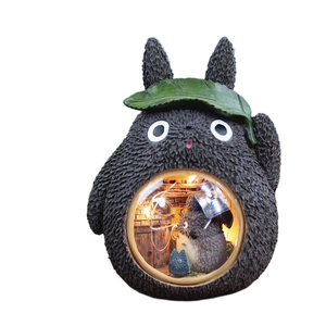 Modern Totoro LED <b>Bedside</b> Table Lamp with Umbrella Crystal Decorations for Bedroom Living Room <b>Reading</b> Room - Product Image 3