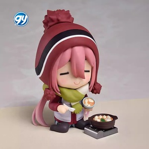 <span class=keywords><strong>Yuru</strong></span> Camp Chibi Nendoroideded Nadeshiko Kagamihara avec des visages remplaçables Figure modèle à collectionner Anime jouet décoration de bureau - Product Image 5