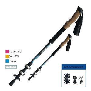 Bâton de trekking pliant alpin en carbone avec trois bâtons de marche de randonnée en aluminium personnalisés à verrouillage externe - Product Image 2