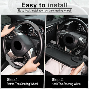 Plateau de volant de voiture multifonction 2 en 1, pliable et portable, table à nourriture pour voiture, support universel pour l'intérieur de la voiture, pour les voyages - Product Image 4