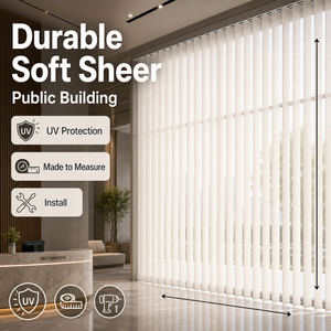 Rideaux Verticaux Souples et Durables, <span class=keywords><strong>Protection</strong></span> UV, Sur Mesure pour Bâtiments Publics, avec Guide d'Installation - Product Image 1