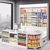 Meuble de rangement robuste personnalisé en bois pour tabac et alcool, avec étagère d'angle pour snacks, idéal pour les supérettes et supermarchés
