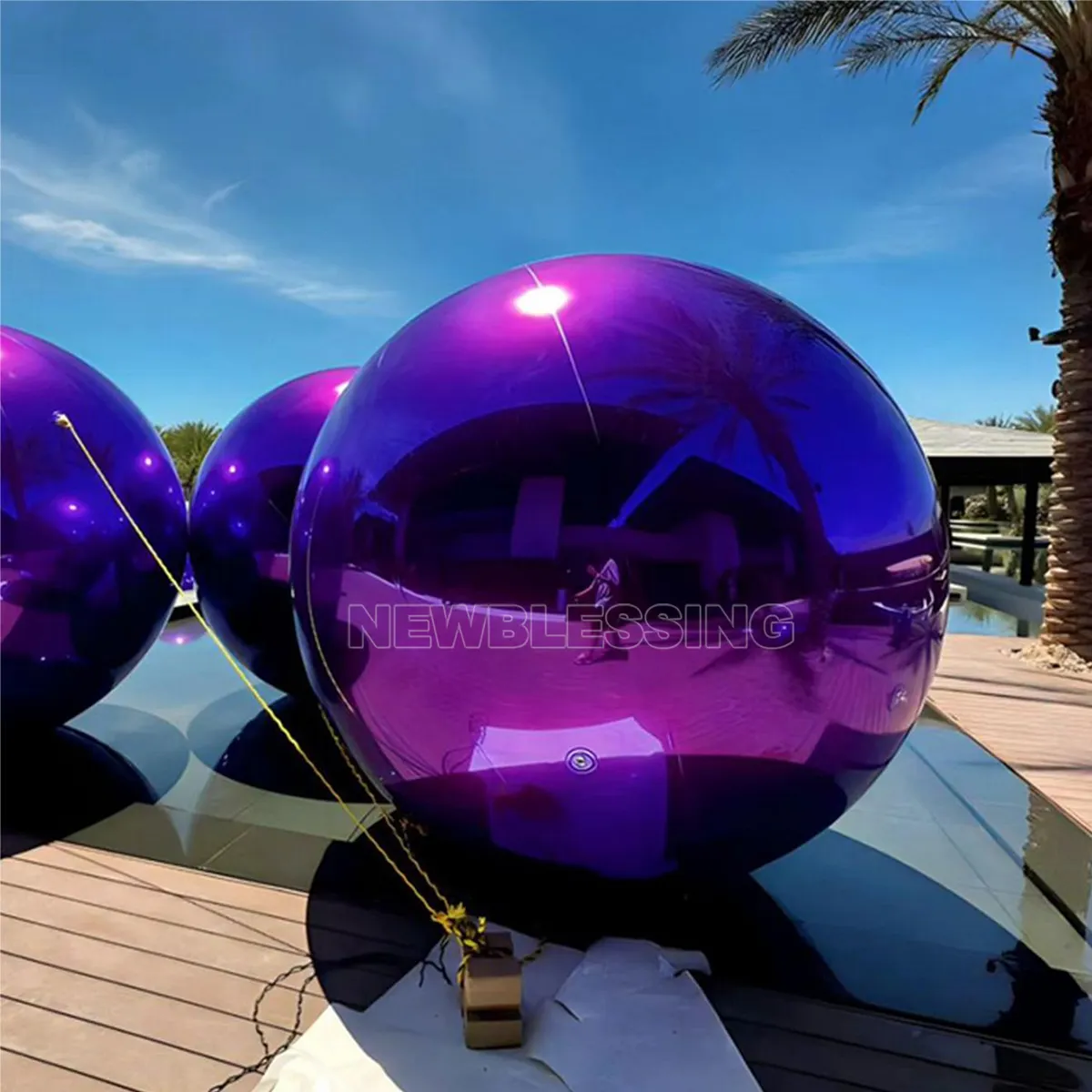 Globo inflable de plata para espejo, bola inflable gigante de PVC, decoración de eventos, Bola de espejo inflable grande y brillante