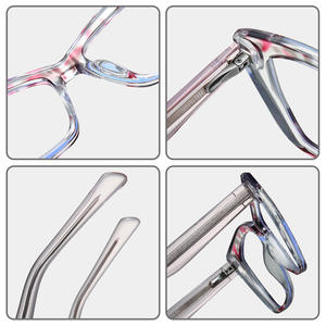 87285 Montura de Gafas Cuadradas TR90 con Protección Anti Luz Azul, Montura Completa, Unisex, Gafas de Moda para Uso Diario - Product Image 1