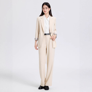 Women's Suit Jacket Solid Color Polyester Anti-Wrinkle Casual Blazer For Office And College Students Spring Autumn Wear - Product Image 3