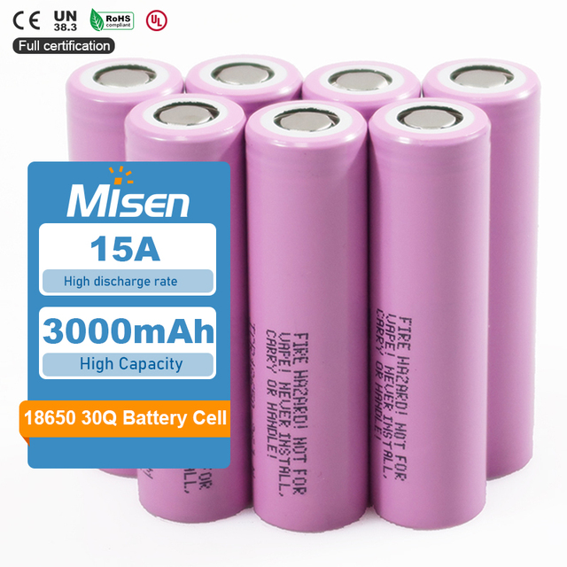 Wholesale 18650 20R 25R 26J1 30Q 32E 35E High Rate 15A 20A 2500mAh 3000mAh Lithium-Ion a Grade Li Ion Cell 3.7V 2600mAh Battery