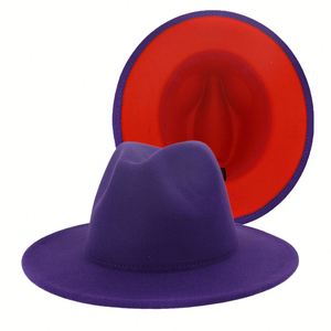 Wholesale 2022 New Designer Fadora <b>Hat</b> Womens Wool Wide Brim Fedora 2 Two Tone <b>Hats</b> Men and Women - Product Image 3