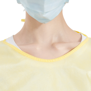 Robe d'opération jaune PP PE imperméable AAMl niveau 3 robe d'isolement robes jetables médicales fournisseurs Hubei Haixin - Product Image 5
