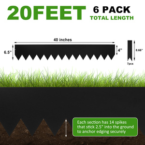 4.5-Inch Bendable Metal <b>Flower</b> Bed Wood PVC Fence Frame 40-Inch Pre-Rusted Garden Steel Edging for Landscaping - Product Image 2