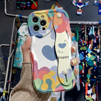 Coque de téléphone iExplore en TPU blanc avec impression UV personnalisée de dessins animés et support de téléphone pour 17 promax pour S26 Ultra