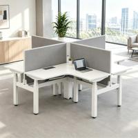Bureau debout électrique modulaire, poste de travail de bureau, bureau assis-debout réglable en hauteur à double moteur