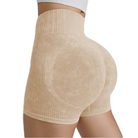 Shorts de sport et yoga pour femmes, sans couture, effet ventre plat, délavé à l'acide, pour fessiers galbés, personnalisables OEM sous marque privée