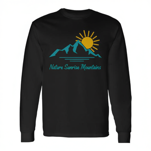 Camiseta de manga larga Nature Sunrise Mountains, equipo para senderismo, camping y actividades al aire libre - Product Image 2