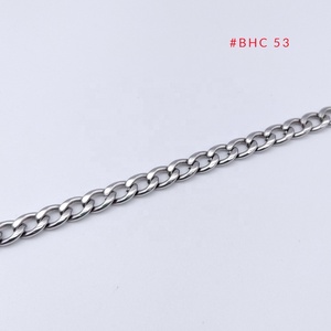 Collier chaîne gourmette épaisse en acier inoxydable, bracelet à maillons lourds, ton or et argent, vente en gros - Product Image 3